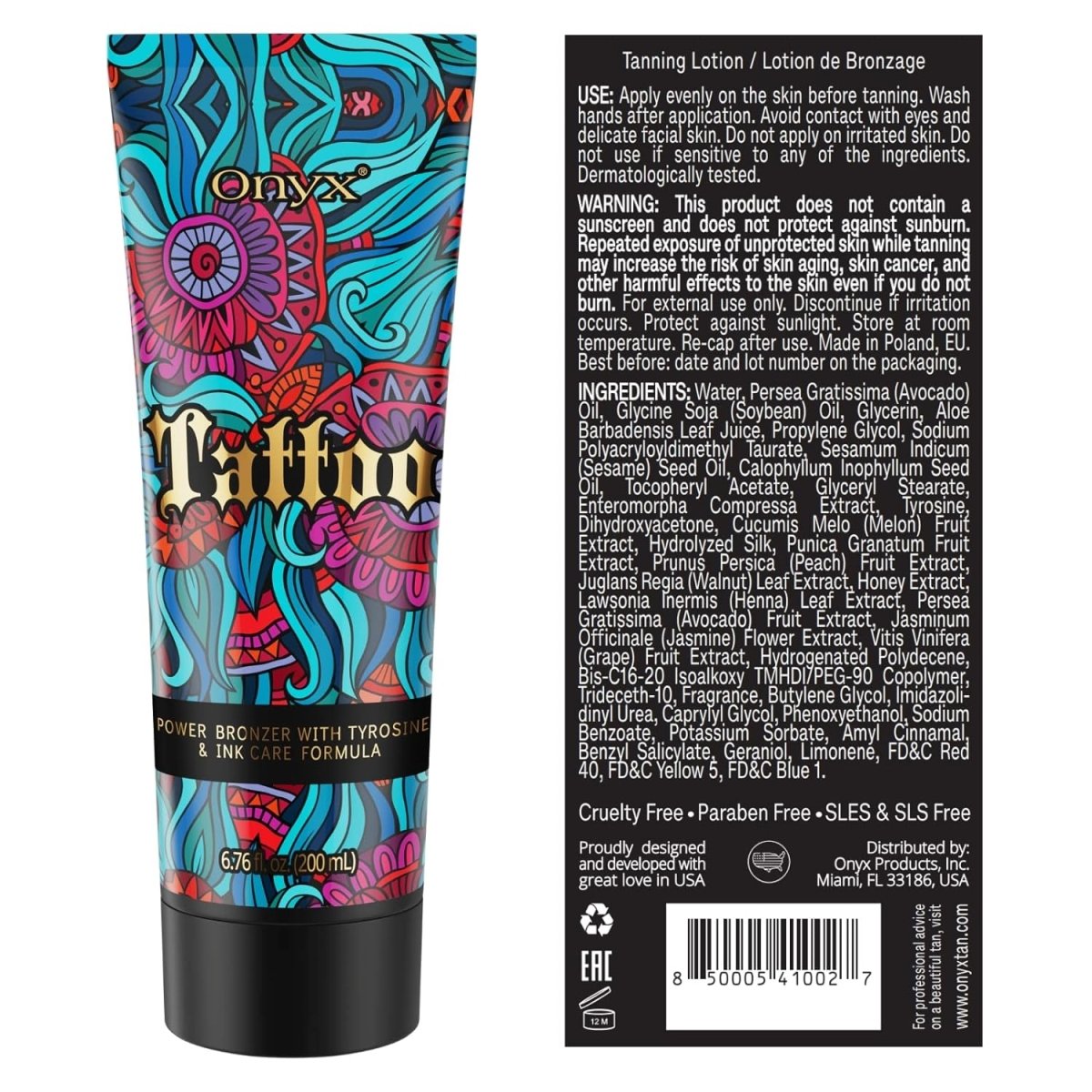 Onyx Tattoo Tanning Lotion - 8.5 oz