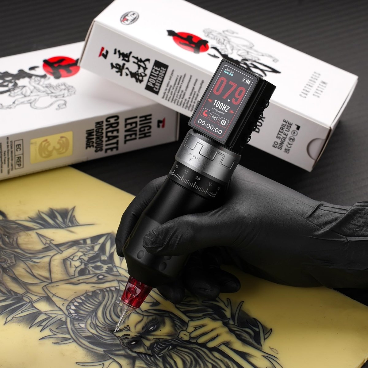 E400 Wireless Tattoo Pen Machine - Black - Tattoo Unleashed