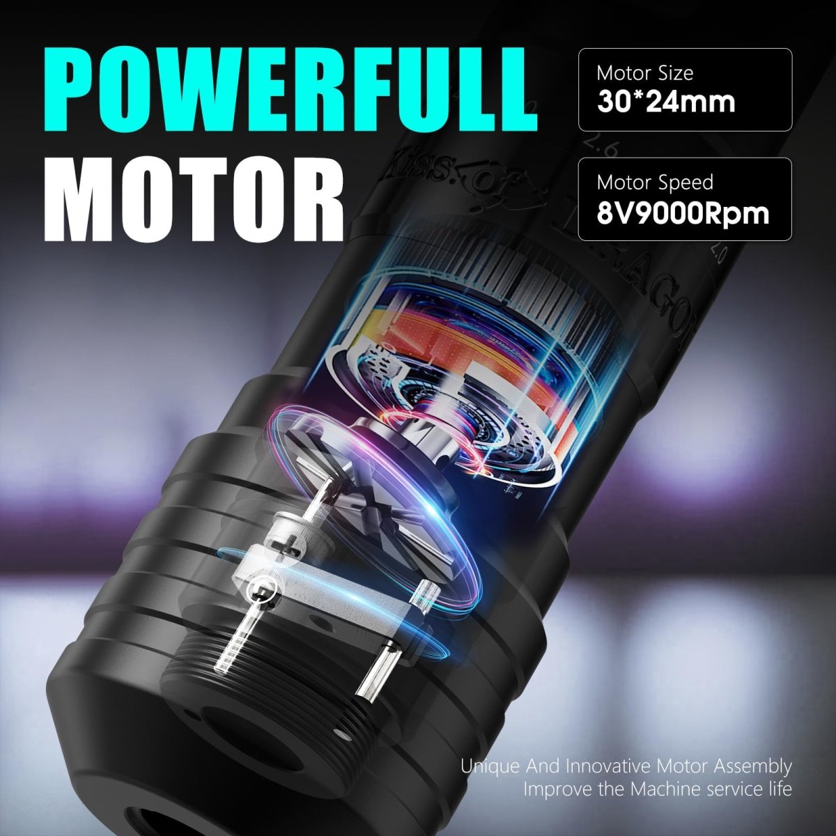 Kiss of Dragon V1 Adjustable Stroke Wireless Tattoo Pen Machine Kit - Tattoo Unleashed