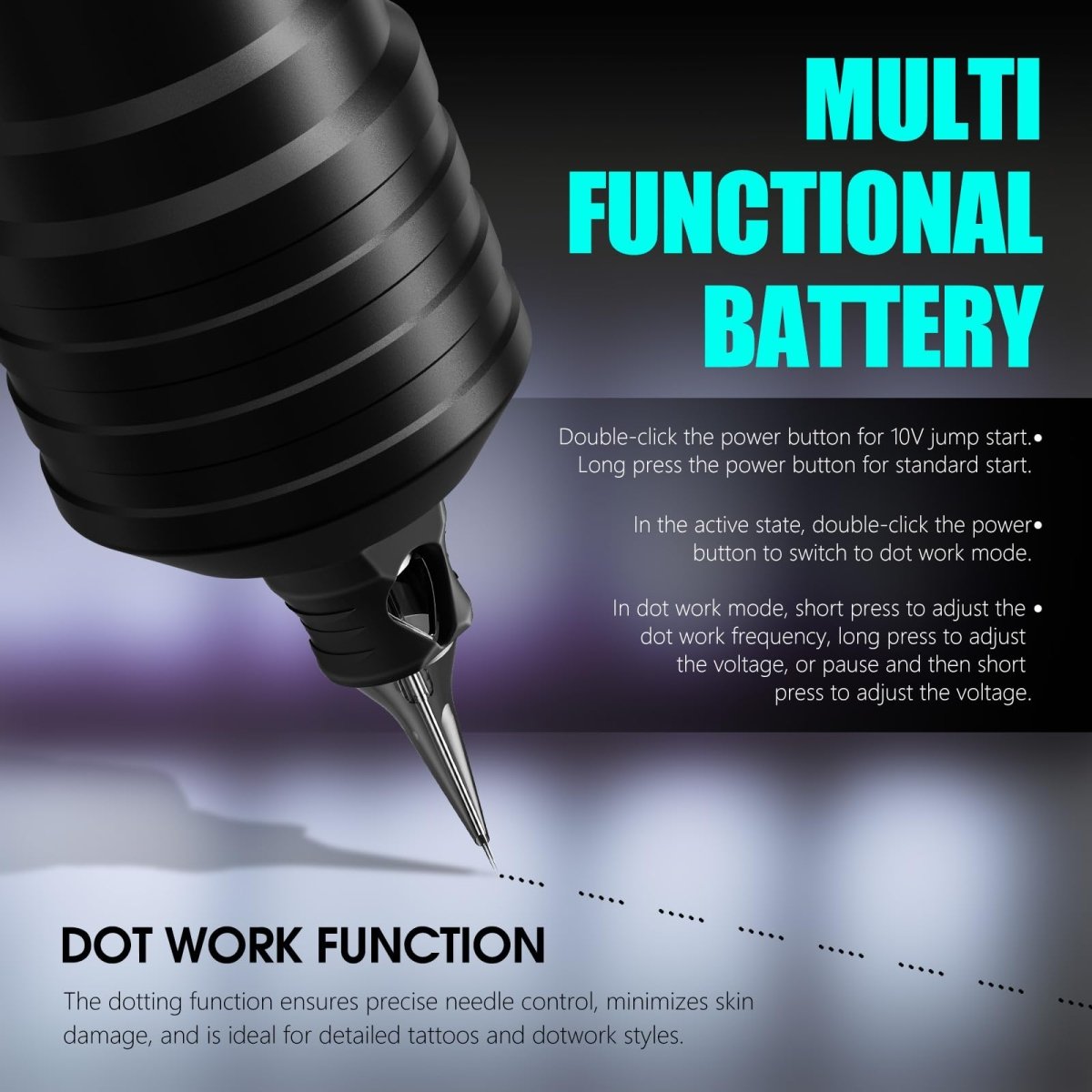 Kiss of Dragon V1 Adjustable Stroke Wireless Tattoo Pen Machine Kit - Tattoo Unleashed