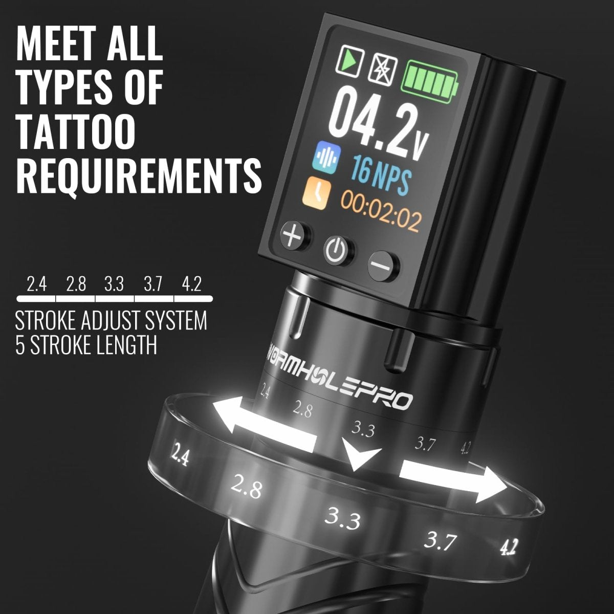 WormholePro Wireless Tattoo Pen Machine Kit - 2300mAh Battery - Tattoo Unleashed