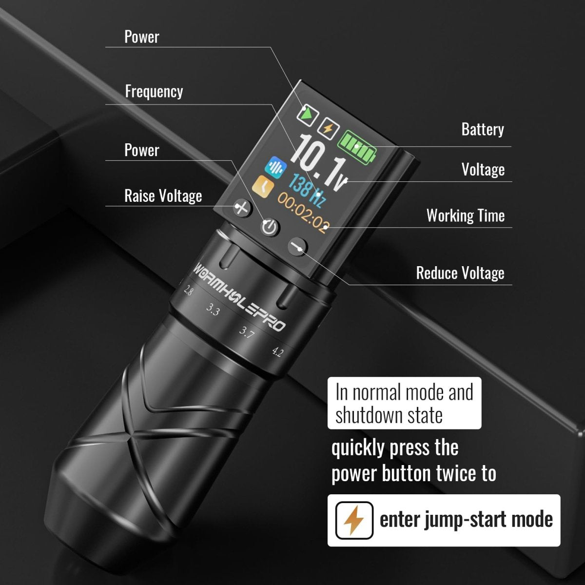 WormholePro Wireless Tattoo Pen Machine Kit - 2300mAh Battery - Tattoo Unleashed