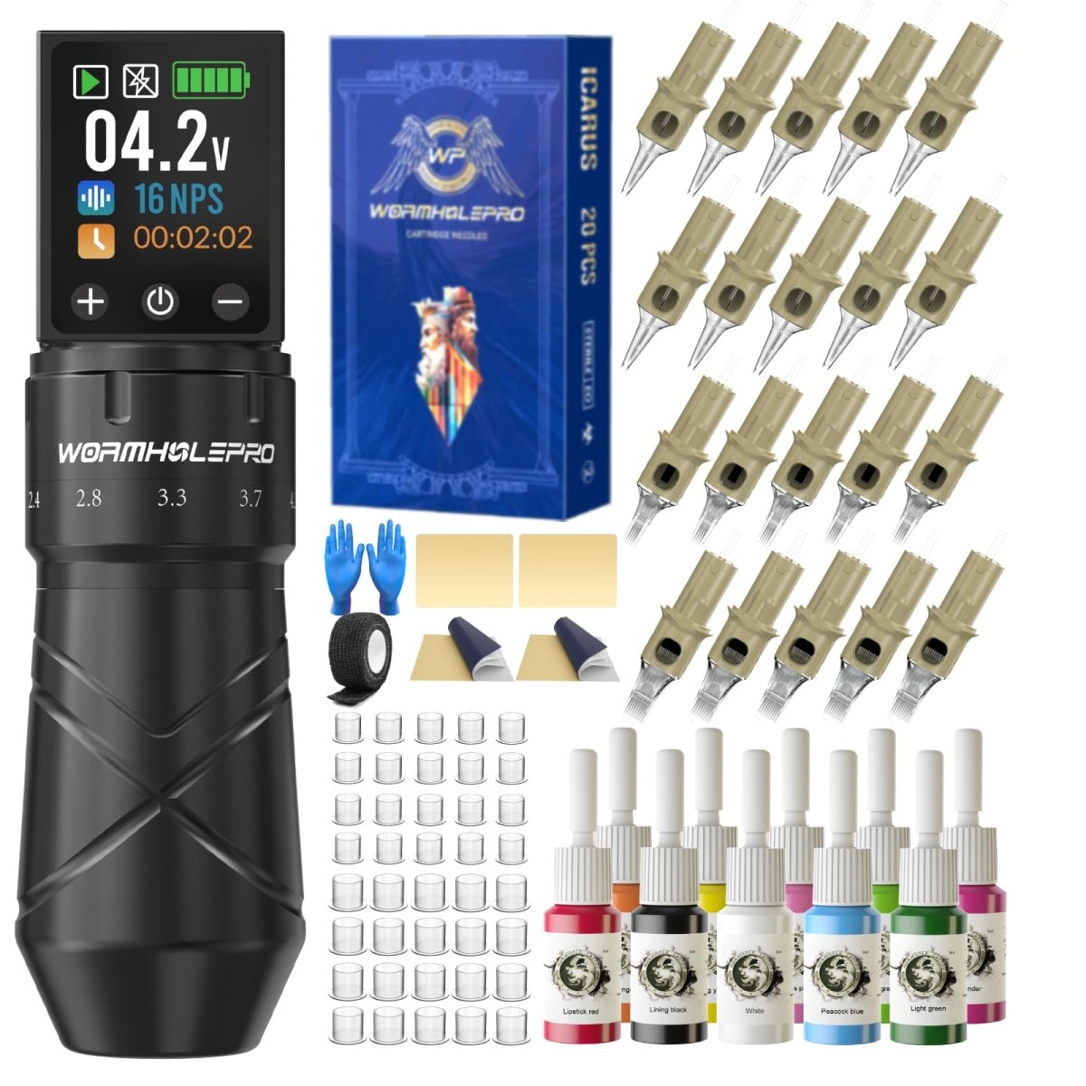 WormholePro Wireless Tattoo Pen Machine Kit - 2300mAh Battery - Tattoo Unleashed