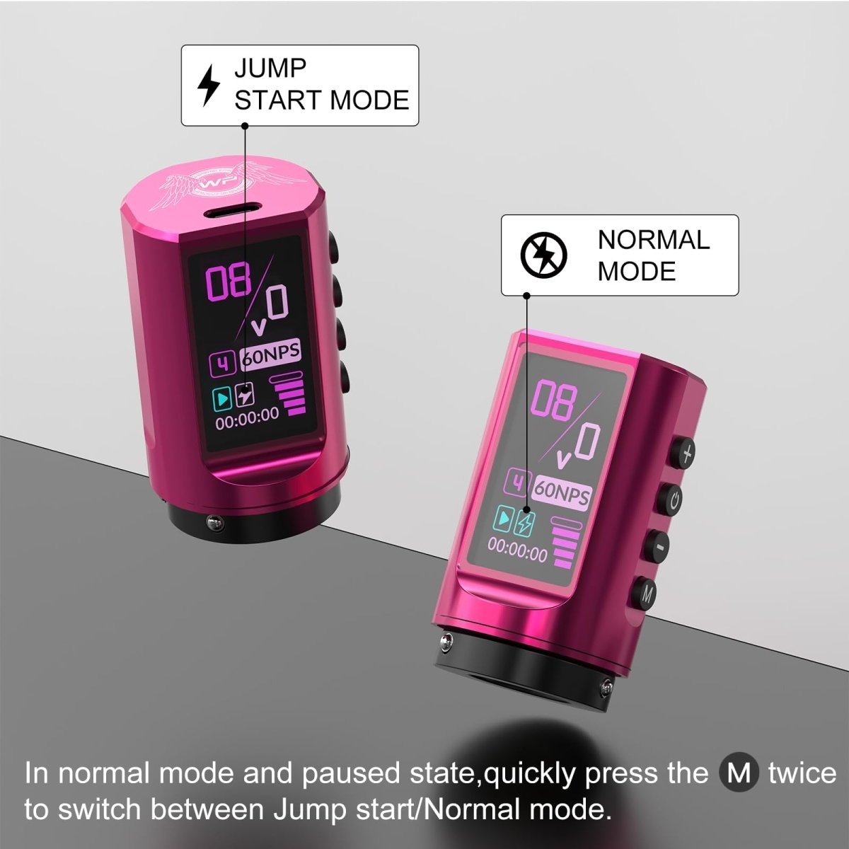 Wormholepro Wireless Tattoo Pen Machine Kit with 7 Adjustable Stroke WTK298 - Tattoo Unleashed