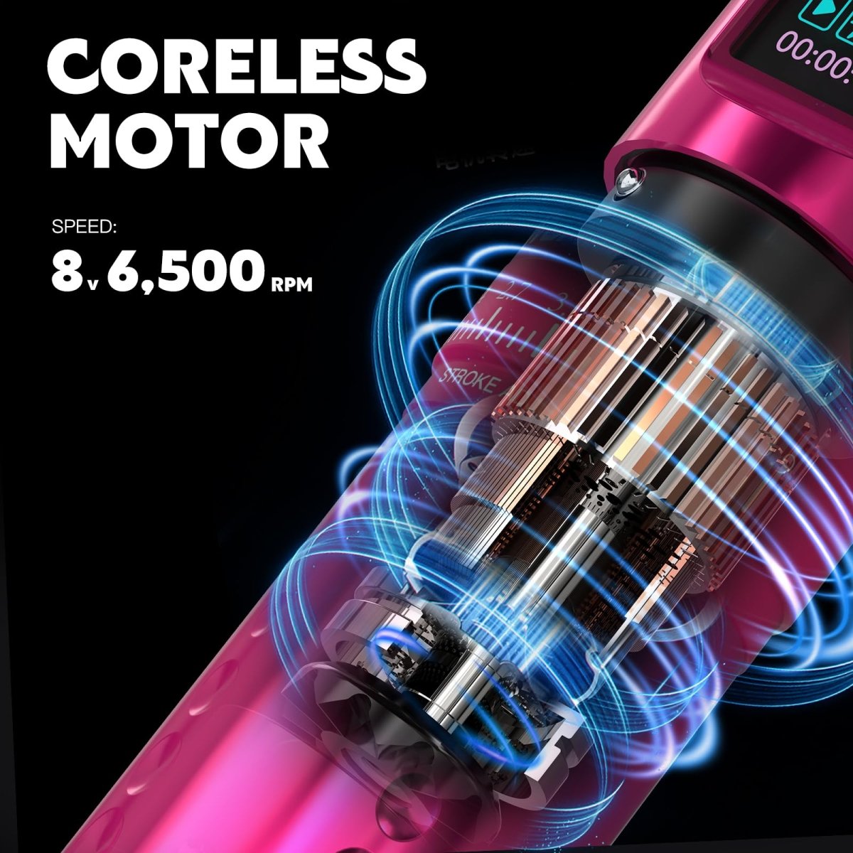 Wormholepro Wireless Tattoo Pen Machine Kit with 7 Adjustable Stroke WTK298 - Tattoo Unleashed