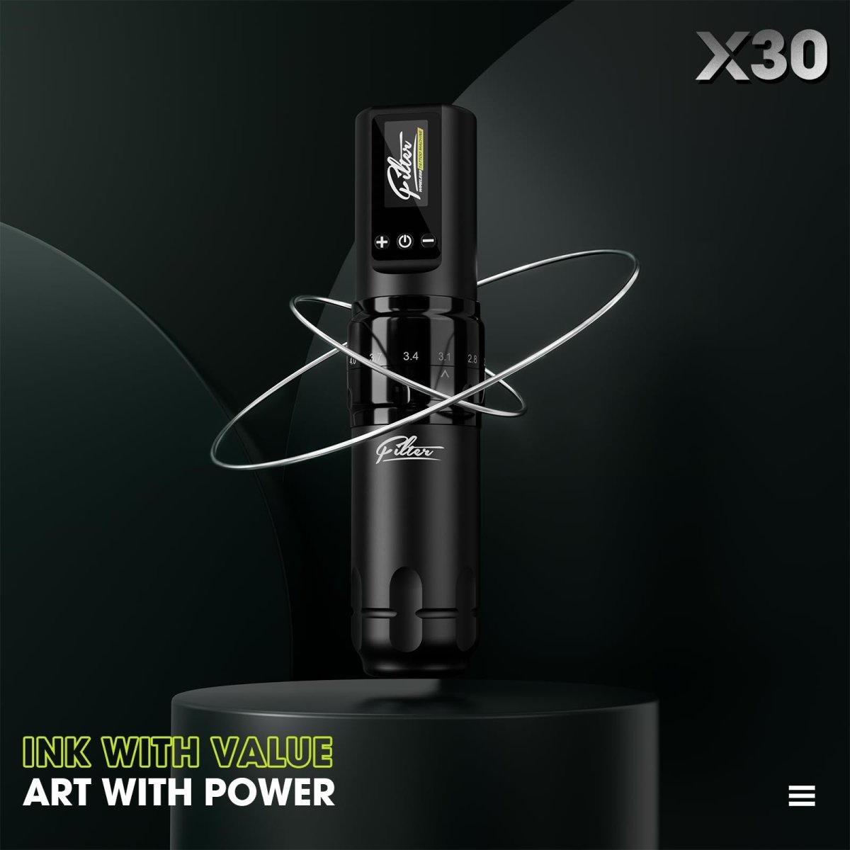 X30 Tattoo Pen Machine Kit with Stencil Printer, 7 Strokes (2.0 - 4.0mm) & 2 Wireless Batteries Included - Tattoo Unleashed