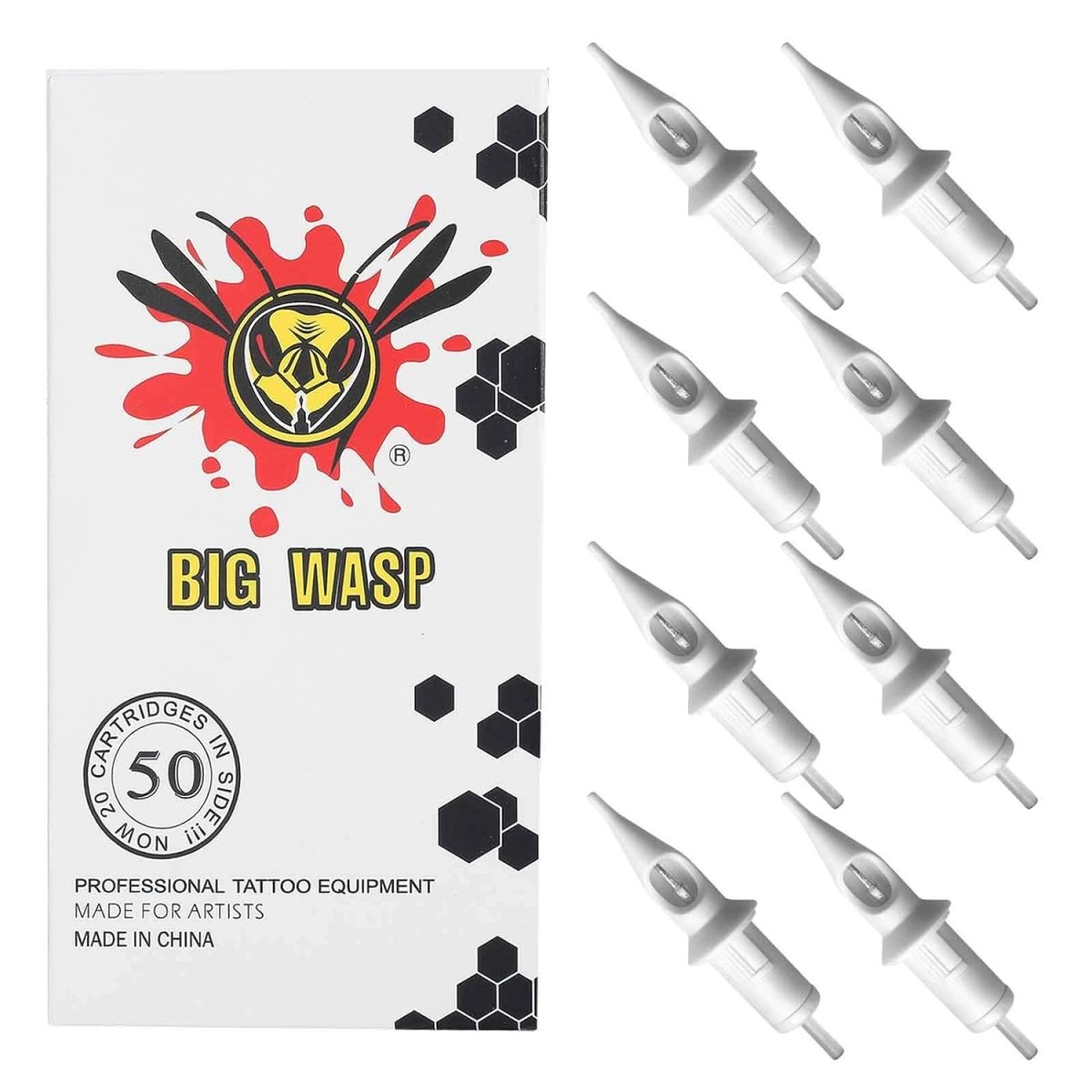 Big Wasp Tattoo Needle Cartridges 50pcs #12 Mixed Round Liners