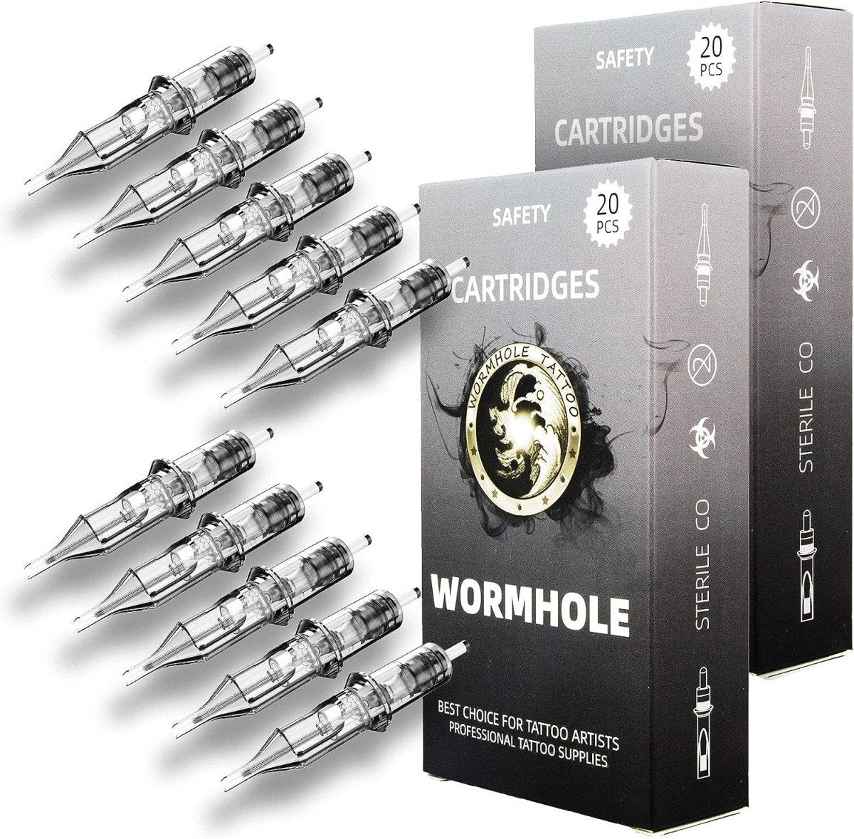 Wormhole Tattoo Needle Cartridges 50pcs #12 Mixed Round Liners