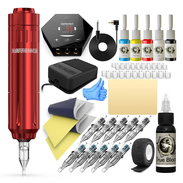 Wormhole Tattoo Pen Machine Kit - Red WTK182