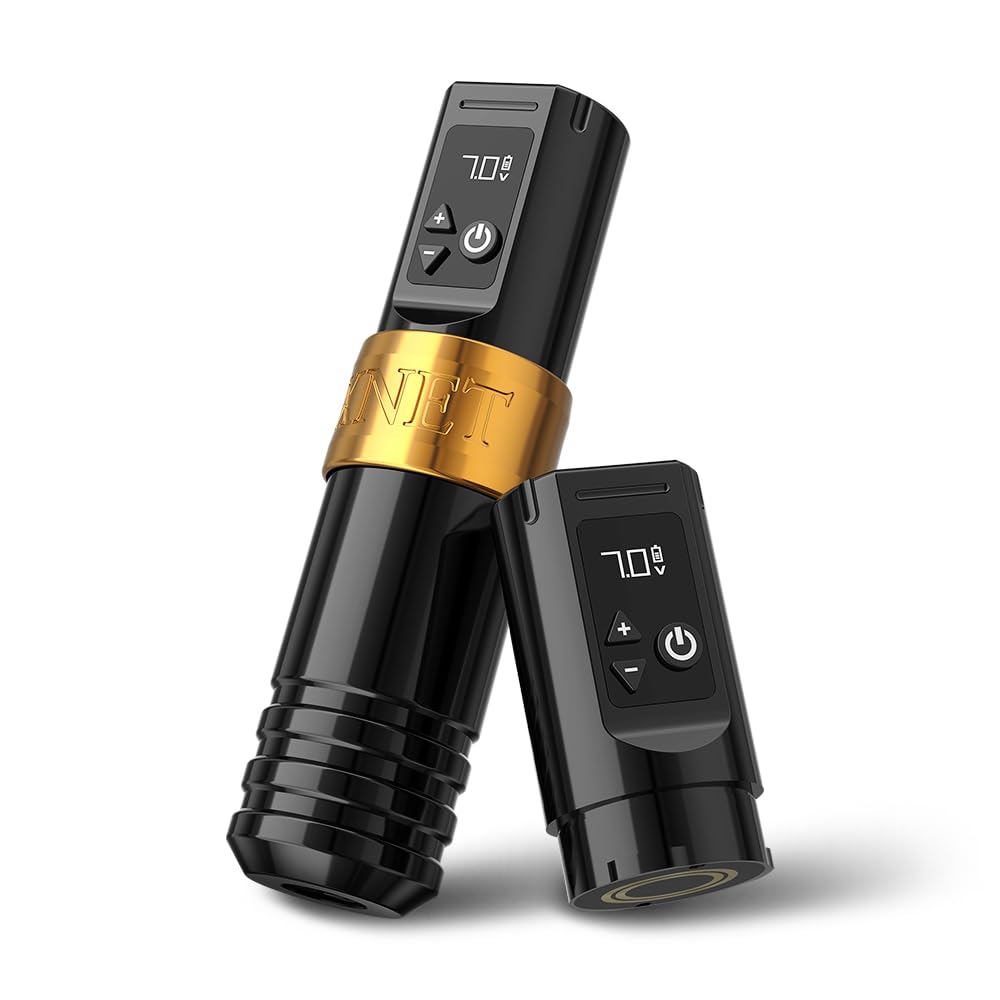 Xnet Torch Gold Wireless Rotary Tattoo Pen Machine with Extra Battery