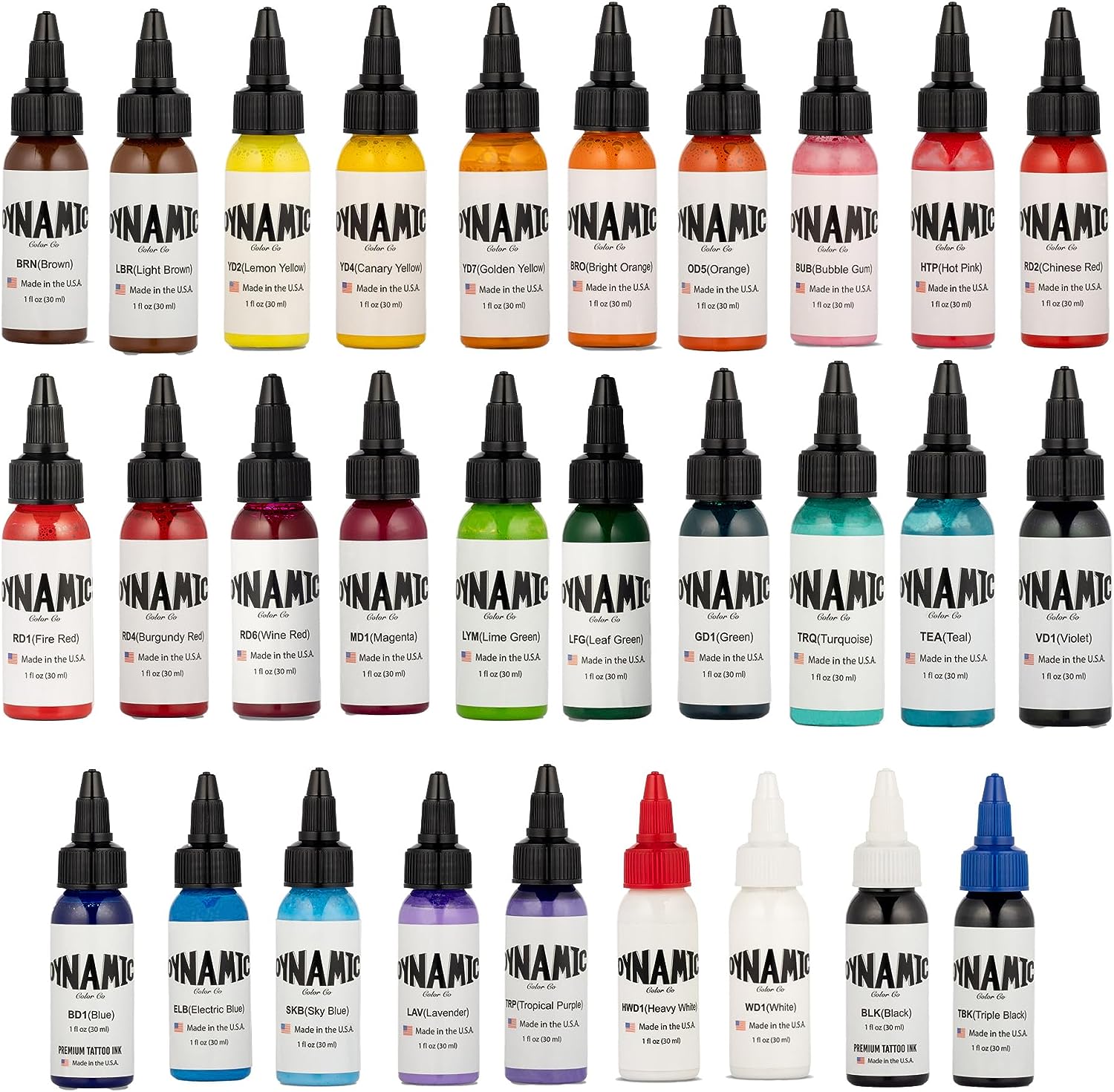 Dynamic Tattoo Ink Color Set - Master Collection 1oz – Tattoo Unleashed