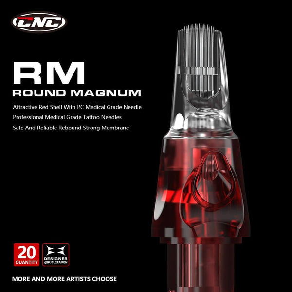 CNC Round Magnum Bugpin Tattoo Needle Cartridges 20pcs - 1015RM