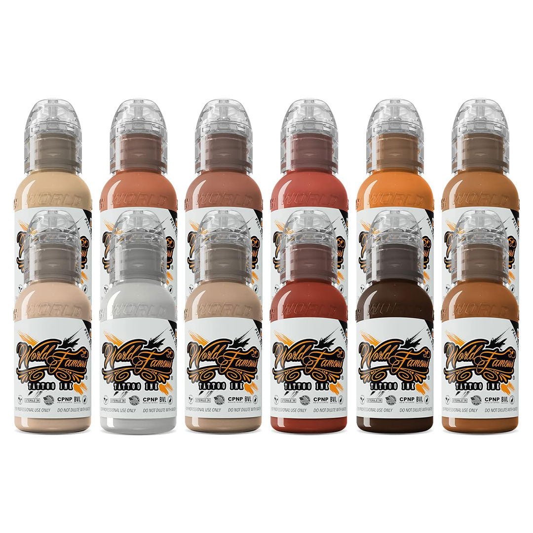 World Famous Skin Tone Color Tattoo Ink Set - 1 oz each - Tattoo Unleashed