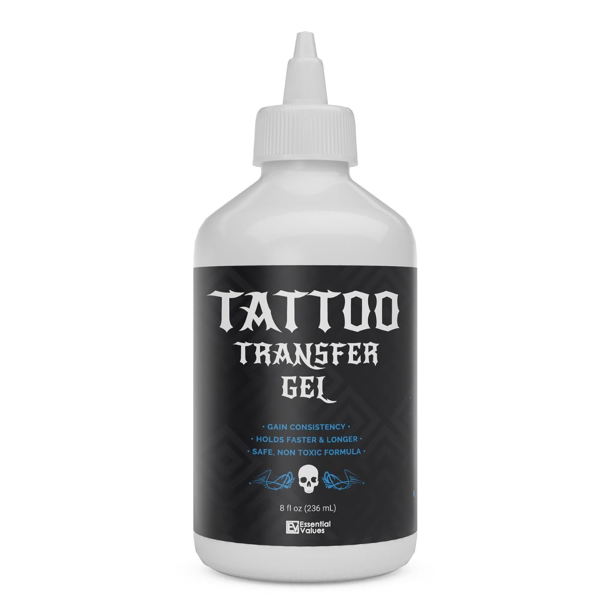Tattoo Transfer Gel 8oz Essential Values - Long-Lasting Stencil Solution for Sharp Designs