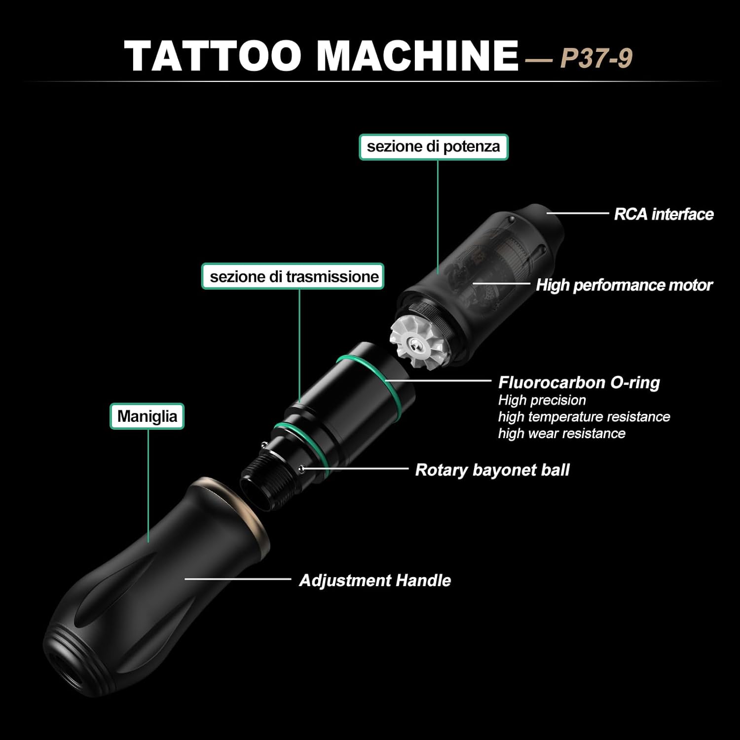 Hawink Hybrid Wireless Tattoo Pen Machine Kit HWP37KIT-9