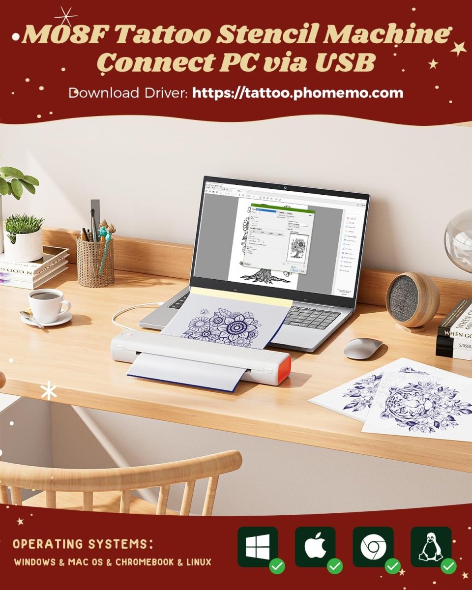 Phomemo Tattooprinter, Transfersjablonenprinter, Draagbare Thermische Tattooprinter, Compatibel met Mobiele Telefoons, iPad En Computers, A4- Sjablonenmaker Voor Doe-Het-Zelf Phomemo Tattooprinter, Transfersjablonenprinter, Draagbare Thermische Tattooprinter, Compatibel met Mobiele Telefoons, iPad En Computers, A4- Sjablonenmaker Voor Doe-Het-Zelf