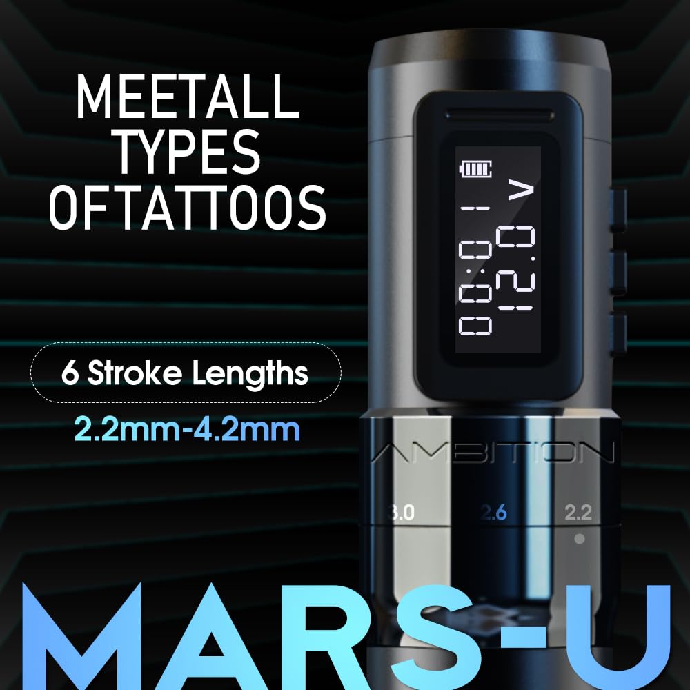 Ambition Mars-U Black Wireless Tattoo Pen Machine