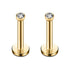 Round CZ Gem Labret Stud - 16GA (2pcs)