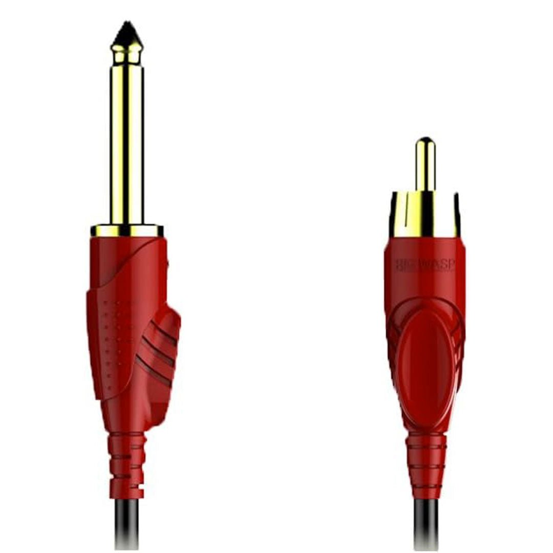 BIGWASP Silicone Soft Tattoo RCA Connector Clip Cords - 79 Inches