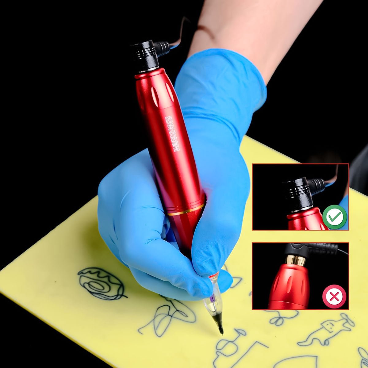 Wormhole Tattoo Pen Machine Kit - Red WTK070-B