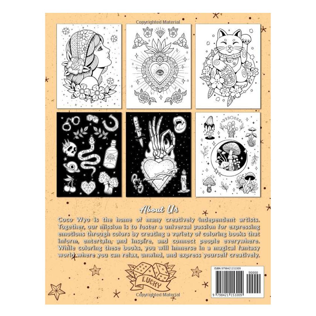 Simple Tattoo Coloring Book: For Stress Relief, Relaxation, and Creativity