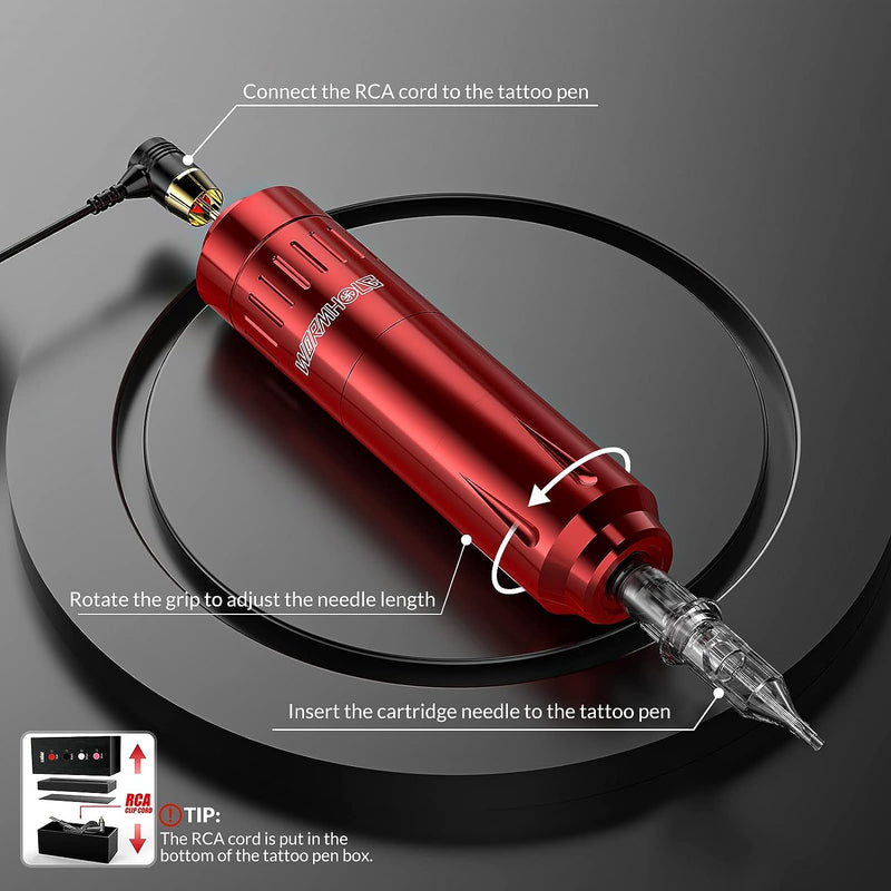 Wormhole Tattoo Pen Machine Kit - Red WTK182