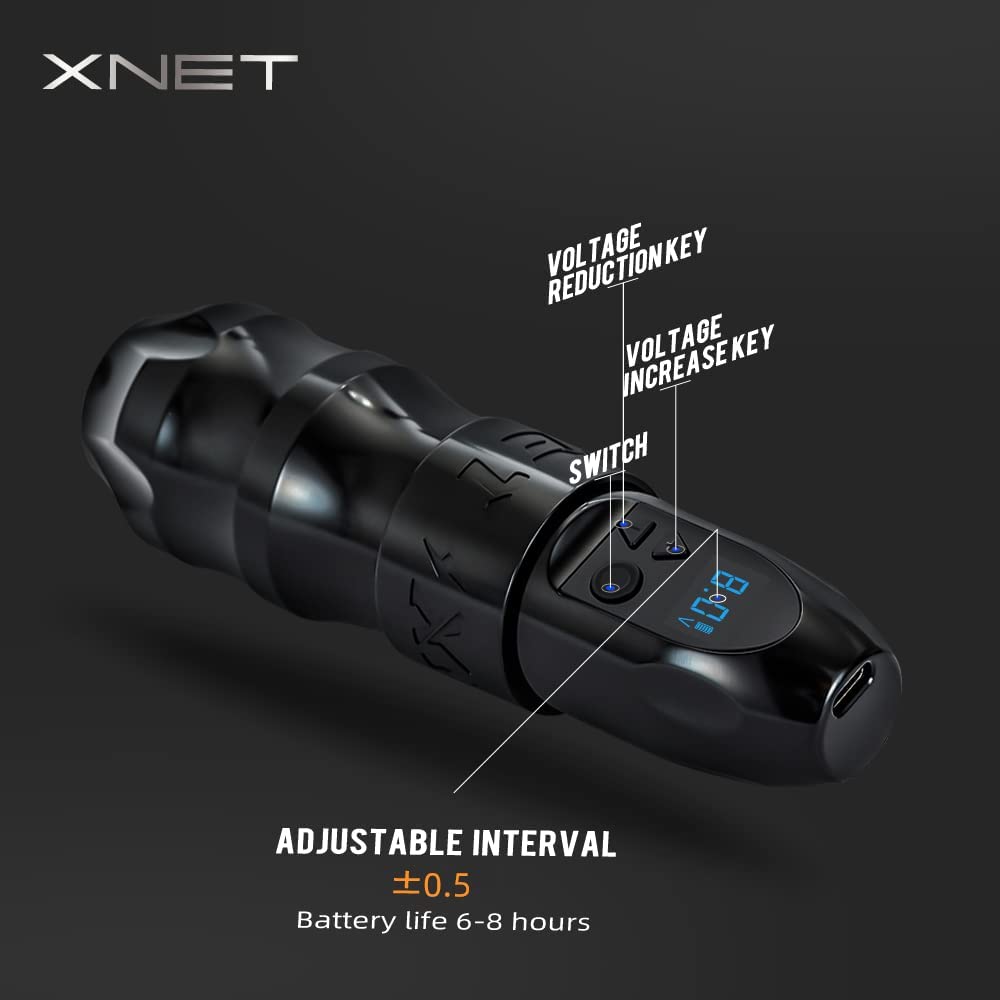 Xnet Titan Black Wireless Tattoo Pen Machine Kit
