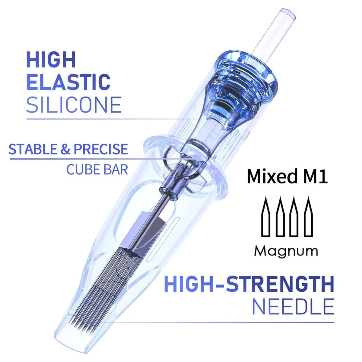 A-minusone Mixed Tattoo Needle Cartridges Standard 3RL+5RL+5M1+7M1 - 20pcs