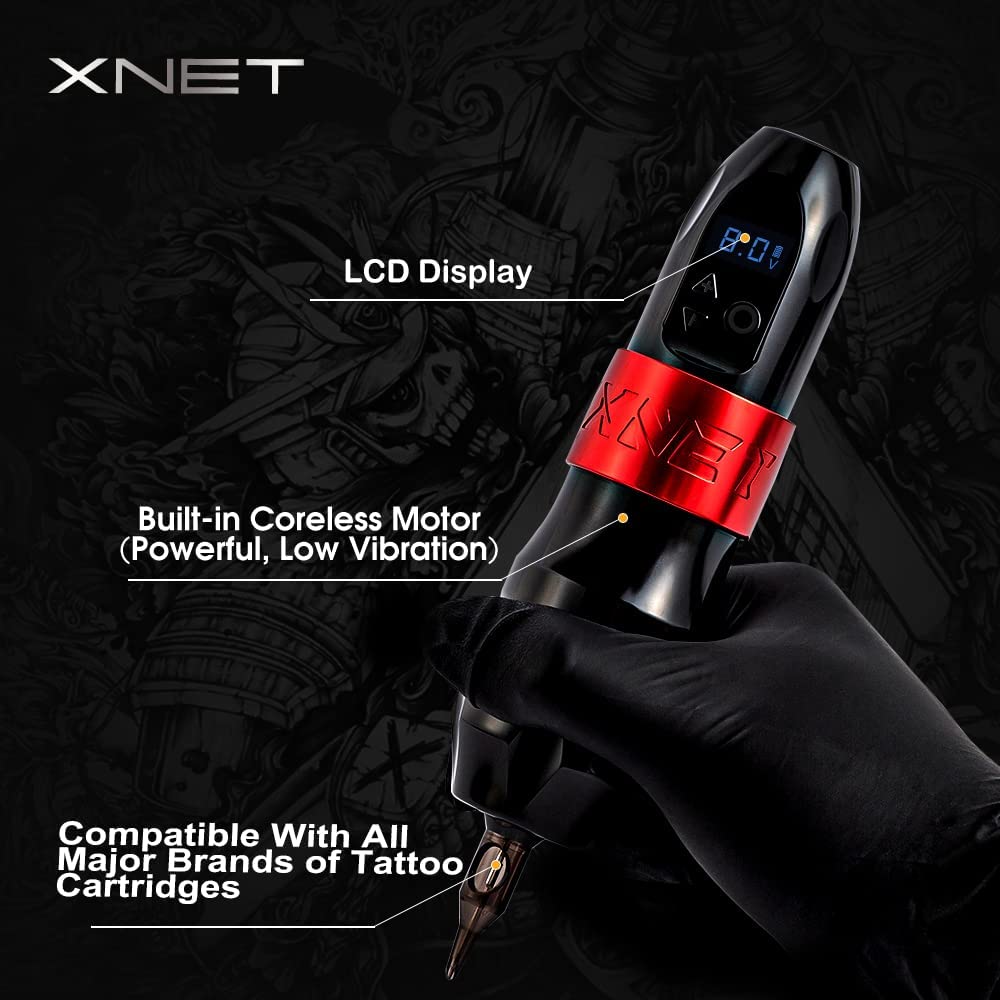 Xnet Titan Red Wireless Tattoo Pen Machine Kit