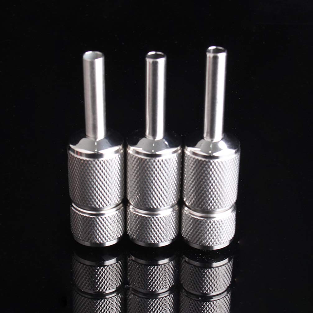 22mm Stainless Steel Tattoo Machine Tube Handle Grips Tip With Self Lock