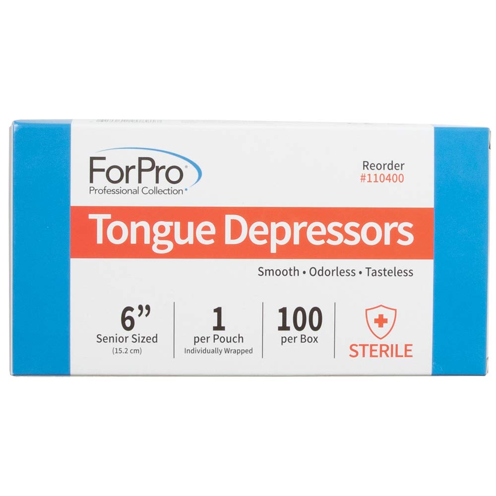 ForPro 6" Sterile Tongue Depressors - Large Wax Sticks - 100pcs