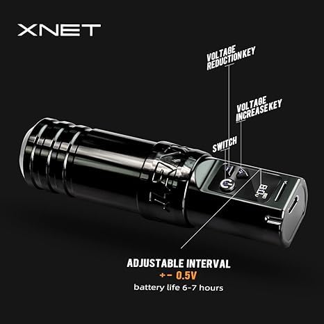 Xnet Torch Gold Wireless Rotary Tattoo Pen Machine with Extra Battery