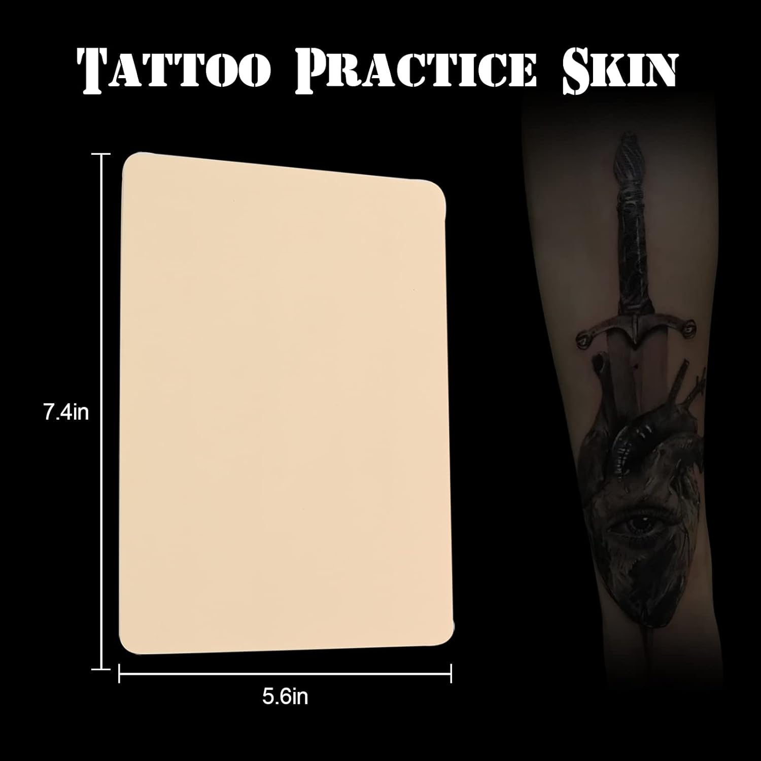 Tattoo Practice Skin Jconly 20 Sheets 8×6 Double Sides Fake Tattoo Skin, Microblading Eyebrows or Lips to Practice Skin,for Beginners and Experience
