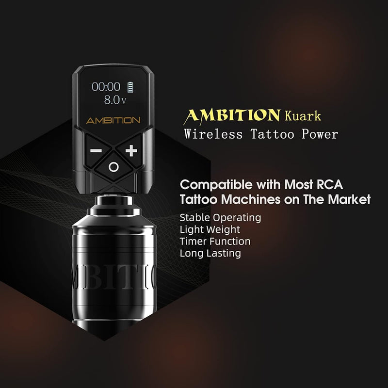 Ambition Kuark Wireless Tattoo Battery Power Supply - Long Version 2400MAH