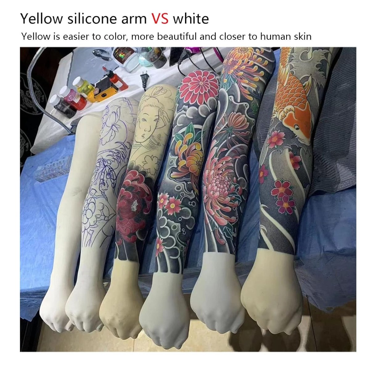 Tattoo Practice 1:1 High Simulation Silicone Fake Arm - 24.8 inch