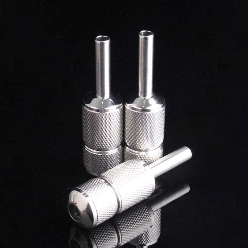 22mm Stainless Steel Tattoo Machine Tube Handle Grips Tip With Self Lock