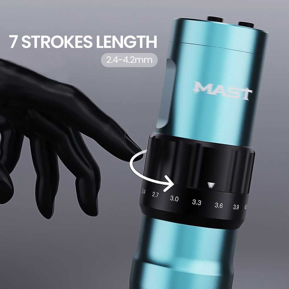 Mast Fold2 Wireless Tattoo Pen Machine - One Battery (2.4mm to 4.2mm Stroke)