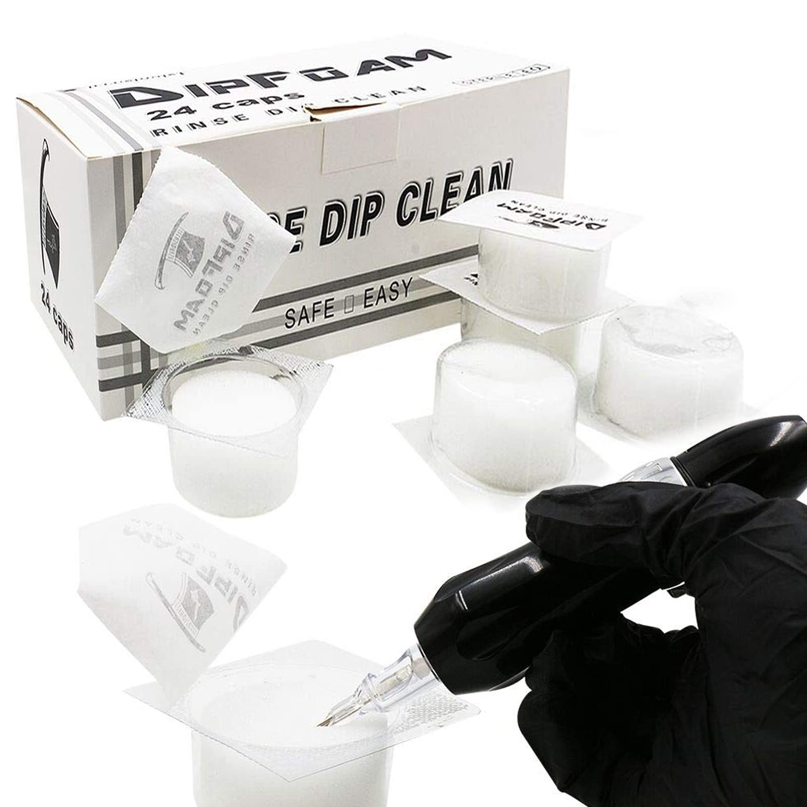 Dip Foam Cleaning Caps - 24pcs Gakonp Rinse Cup - Tattoo Unleashed