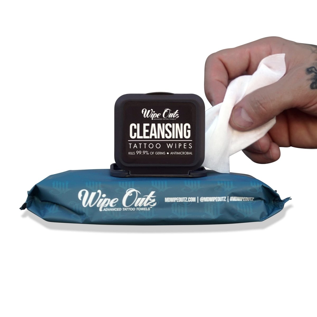 Wipe Outz Tattoo Cleansing Wipes, 40-Count, Alcohol-Free