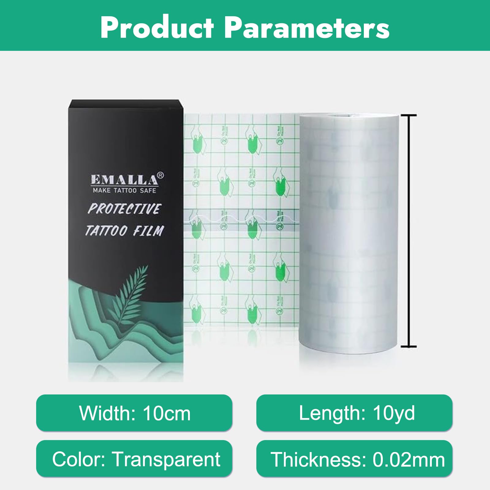 3.93in x 11yd Second Skin by Emalla Tattoo Cover Protection Film - Tattoo Aftercare Bandage