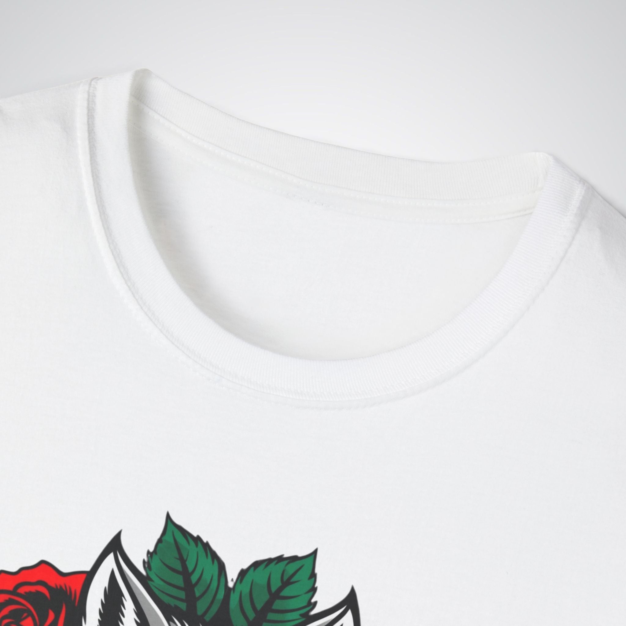 Wolf in Roses Neo-Traditional Tattoo Unisex T-Shirt