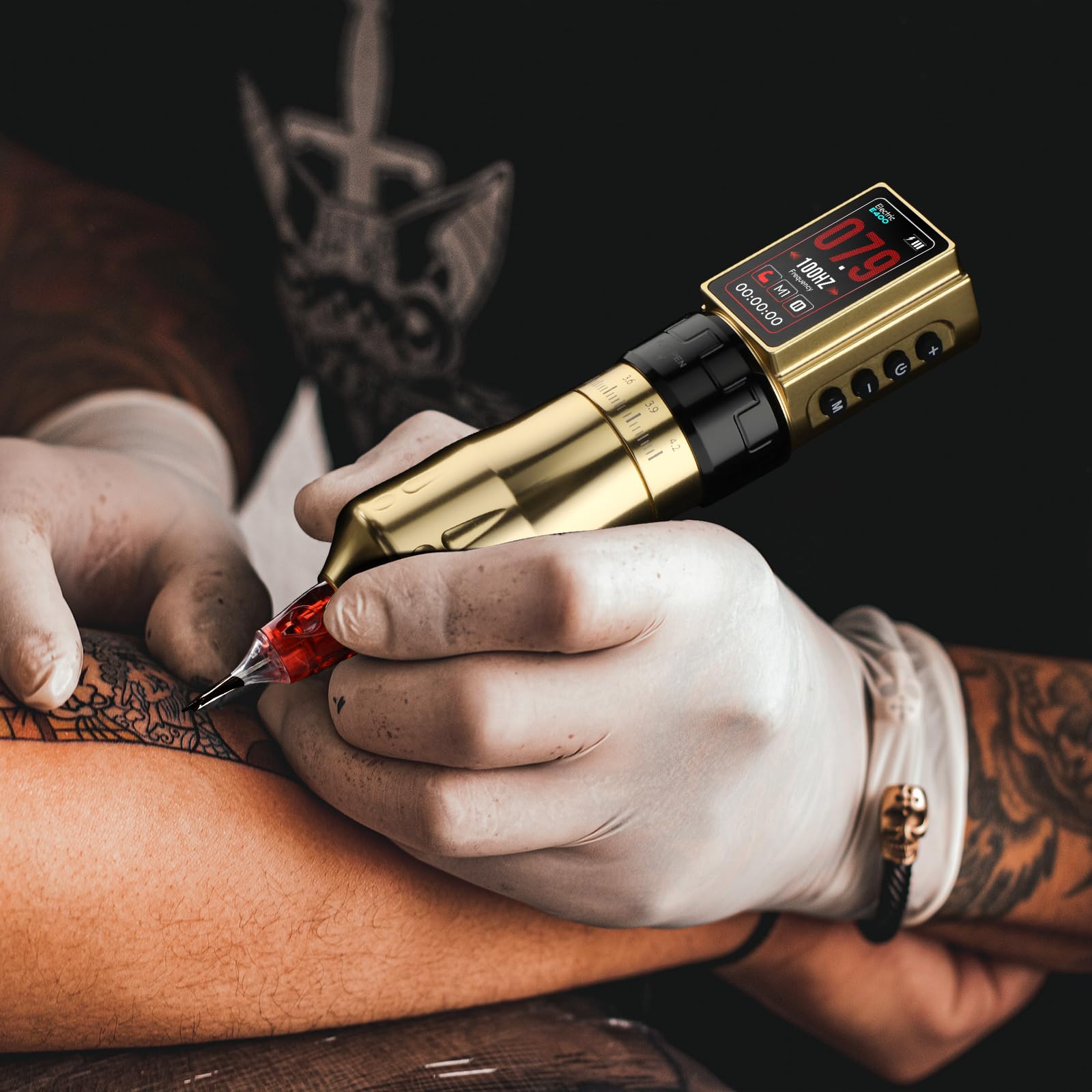 E400 Wireless Tattoo Pen Machine - Gold
