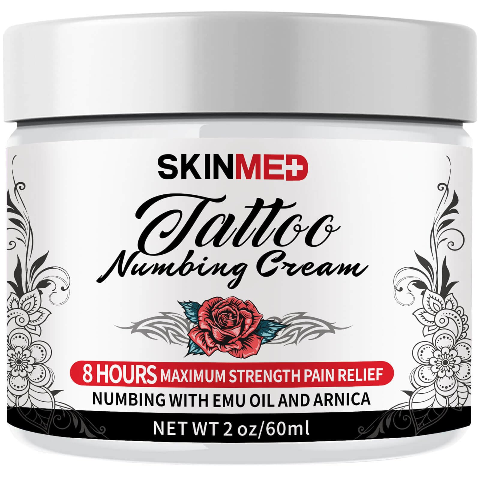 Skinmed 8-Hour Tattoo Numbing Cream Extra Strength - Painless, 60ml/2.0oz