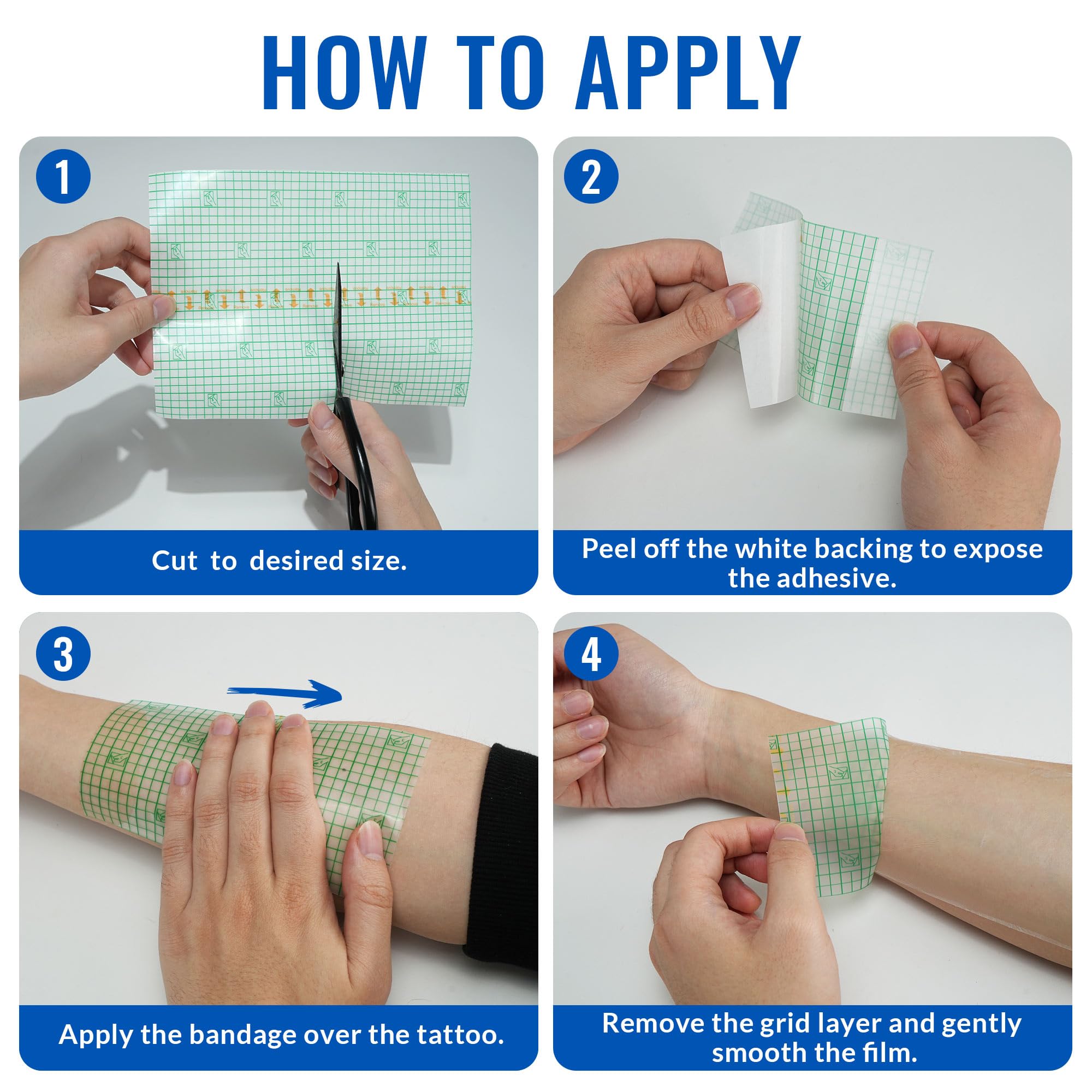Medlot Tattoo Aftercare Bandage, 10in x 2yd Roll - Waterproof Tattoo Wrap Protection Film