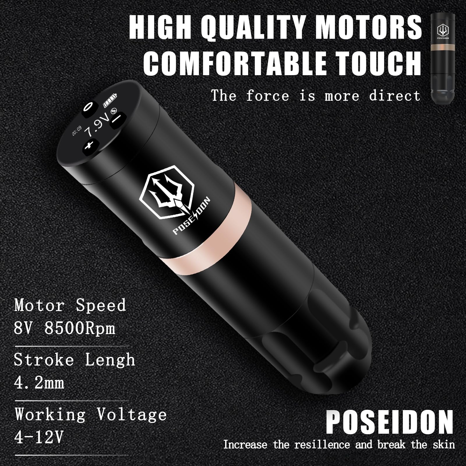 Poseidon Wireless Tattoo Pen Machine Kit PK-HM124