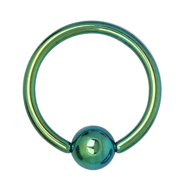 Steel Captive Bead Ring with Dimple Ball - 14GA