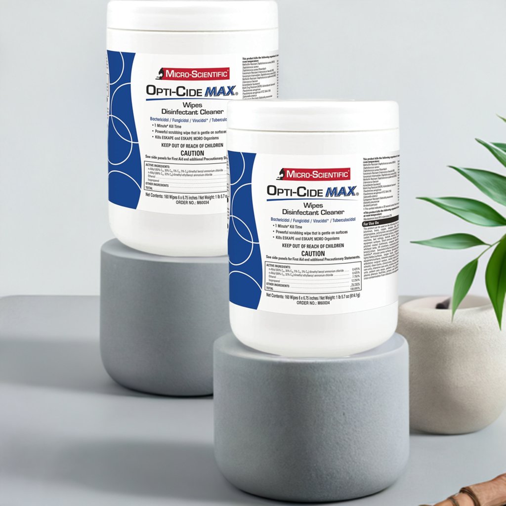 Micro-Scientific Opti-Cide Max Disinfecting Wipes (2 Pack) - 320 Wipes