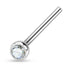 Fishtail Nose Stud with Gem Ball - 18GA & 20GA