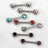 Steel CZ Ball Nipple Bar 14GA