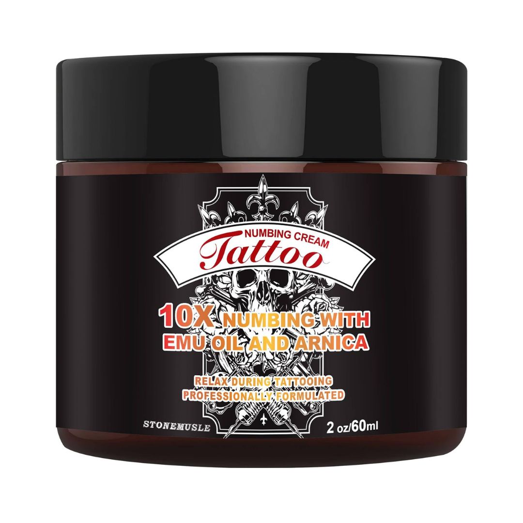8-Hour Tattoo Numbing Cream with Emu Oil & Arnica, 2oz/60ml by Stonemusle